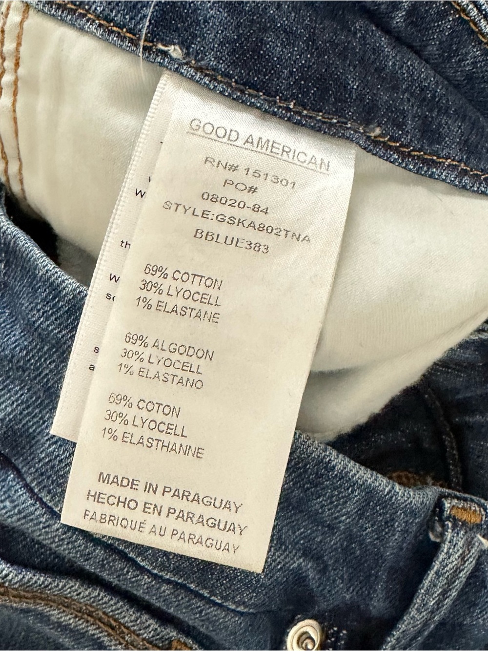 Good American Good Skate High Waist Wide Leg Jeans Blue383 Size 30 - Picture 11 of 12